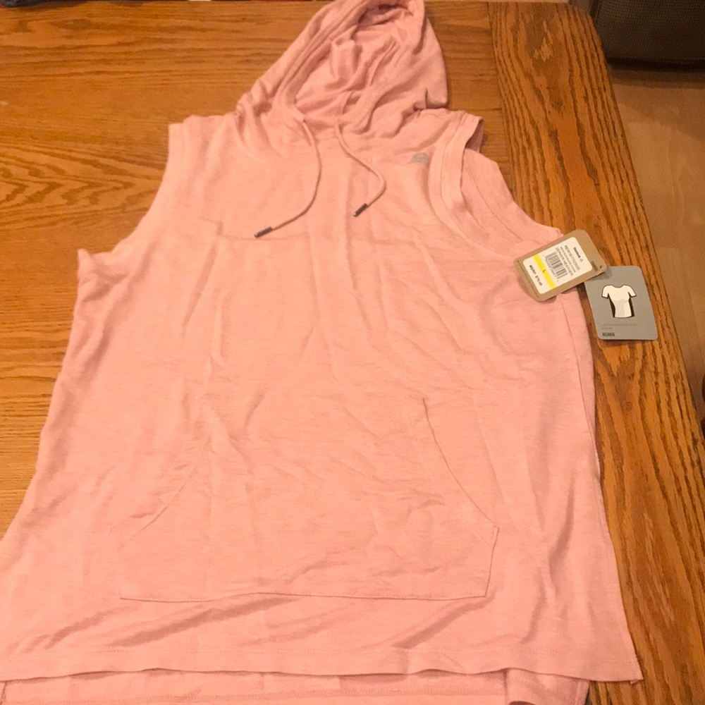 Hoodie sleeveless top NWT - light pink